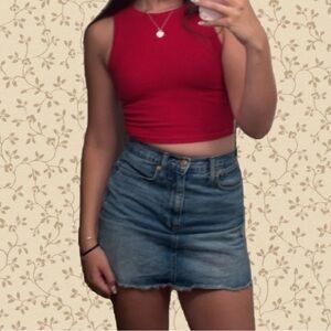 Madewell Blue Denim Mini Skirt